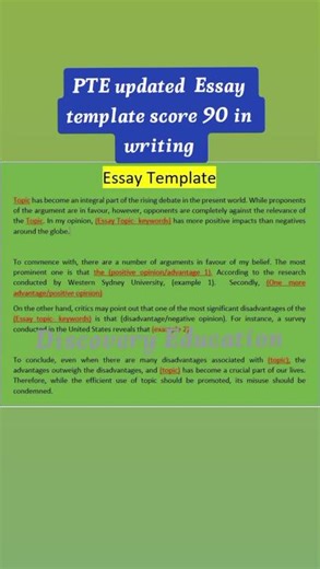 PTE Essay Writing Template 2024 | Improved Test Preparation Strategies
