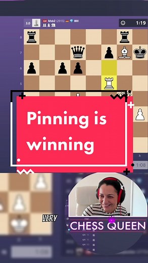 Pinning is winning! Another Titled Tuesday masterpiece of mine 😊♟. #chess #tactics #pins #titledtuesday