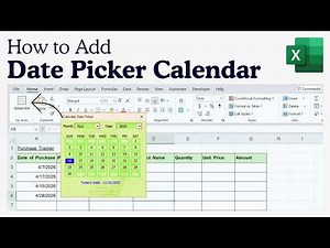 How to Add Date Picker Calendar in Excel