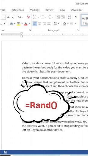 Generating Random Text in Microsoft Word - Quick Tutorial