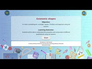 To make a parallelogram, rectangle, square and trapezium using set squares