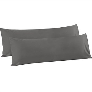 Flxxie 2 Pack 100% Brushed Microfiber Body Pillow Covers, Ultra Soft and Cozy Full Body Pillowcases for Adults, 20" x 54", Dark Gray (Not Include Body Pillow)