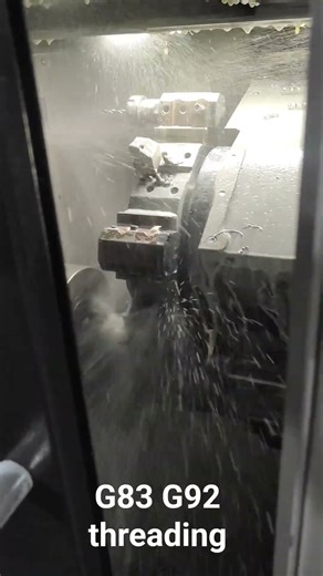 G83 G92 threading #cncprogramming #cnc #shortfeed #shorts