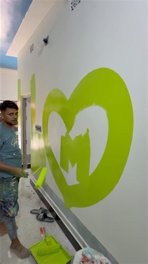Wallpainting Fast Code 🏡 art #viralvideo #trendingvideo #shortsfeed #shorts #song