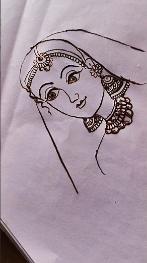 bridal mehndi design, how to draw with bride face #mehndi