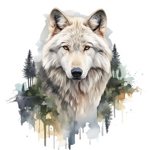 11 Wolf Clipart Set, Artistic Wolf Illustration, Printable Watercolor Cliparts, High Quality JPG, Commercial Use, Paper Craft, Junk Journals - Etsy