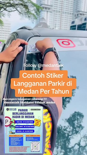 Contoh Stiker Langganan Parkir di Medan Per Tahun