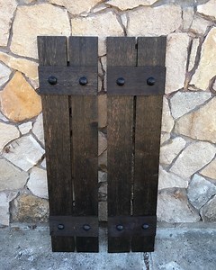 Stained Cedar Shutters: Rustic Board and Batten Exterior Shutters - Etsy