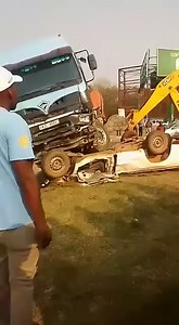 97K views · 3.1K reactions | WATCH: Council workers and police trying to retrieve trapped individual(s) from the Toyota Hilux which was hit by a truck at Airport roundabout in Lusaka. It is not yet known if the trapped person(s) is dead or still alive. ©️ Zambia Reports 2022 | Zambia Reports | Facebook