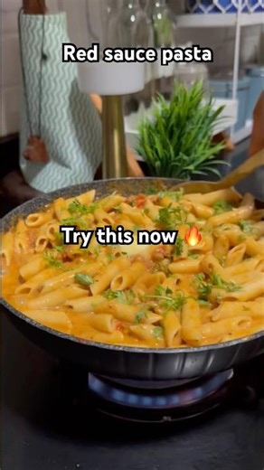 Easy Red Sauce Pasta | Tangy, Creamy & Cheesy Pasta Recipe ❤️#explore #recipe #cooking #easyrecipes
