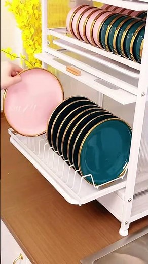 Two-tier storage with a drain pan #dishrack