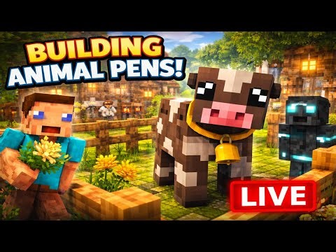 Minecraft Modded Survival LIVE – Finishing The Pen! (part 4)