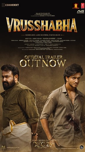 Instant Bollywood on Instagram: "Mohanlal returns in a powerful avatar. The Vrusshabha trailer gives a glimpse into an emotional, large-scale cinematic experience. Hitting theatres this 25th December. #Vrusshabha #RoarOfVrusshabha #VrusshabhaOn25thDecember @mohanlal @samarjitlankesh @nayansarika_05 @rraginidwivedi @connekktmedia @balajimotionpictures @avsstudiosofficial @officialnandakishore @shobha9168 @ektarkapoor #CKPadmaKumar @varunvm.mathur @_imsaurabhmishra @vyasabhishek77 @ajaydactor @neh
