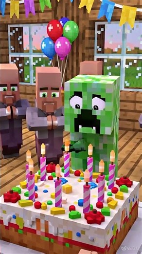 Minecraft Creeper Birthday Surprise 🎂💥 (Shorts)