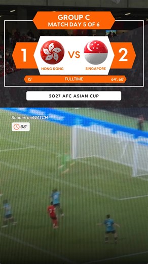 75K views · 781 reactions | [Hong Kong vs Singapore]  The whistle goes for fulltime! Singapore came back from a goal down to score two quick goals in the 64th and 68th minute to win the match 1-2! For the first time ever, Singapore has qualified - on merit - for a major tournament. Singapore will now play in the 2027 AFC Asian Cup in Saudi Arabia. https://asia1.news/4i9Qebi #sgnews #Singapore #HongKong #Sports #Football #AFCAsianCup | AsiaOne | Facebook