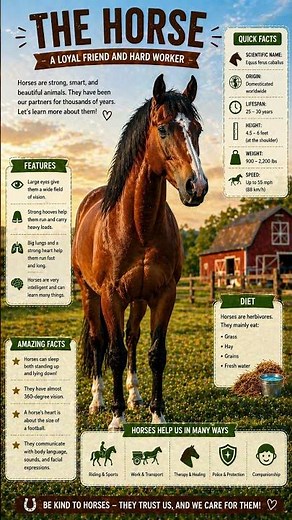 Amazing Horse Facts 🐎 | Learn About Horses – Strong, Smart & Loyal!