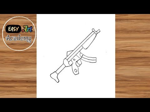 MP5 Gun Drawing Easy Step By Step || how to draw MP5 gun