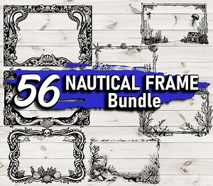 Nautical Frame Bundle Marine Life SVG Border Pirate Decor PNG Frame Monogram Sea Life Laser Engraving Clipart Vector Underwater Frame DTG - Etsy