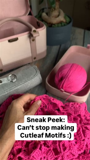 Sneak Peek: I can’t stop making Cutleaf motifs. The tutorial for these motifs is already up on the Outstanding Crochet website—link in bio. We all hate weaving in tails, right? So, after a while I got on a mission to make them without breaking the yarn, and once I figured it out, this will become a top! It just feels like it’s pink, de-stressing, and tails-free time for me right now. I’m writing the pattern as I go. What are you making right now? Drop a comment! #outstandingcrochet #crochetmotif