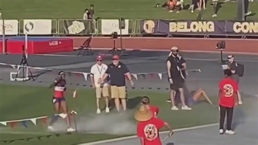 Salinas teen sprays shoes with fire extinguisher after winning 400m race
