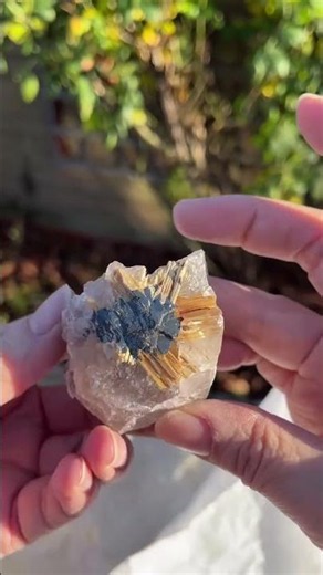 Starburst Rutile with hematite on quartz #crystalhealing
