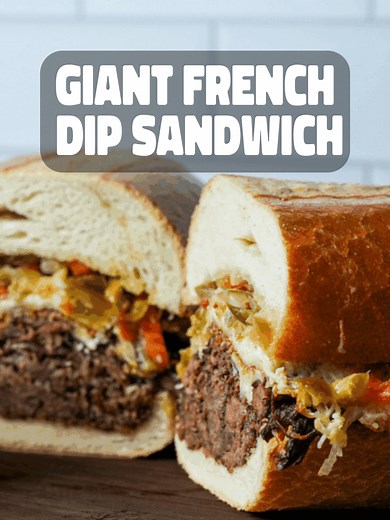 Giant Beef Dip Sandwich: Mississippi Pot Roast meets French Dip