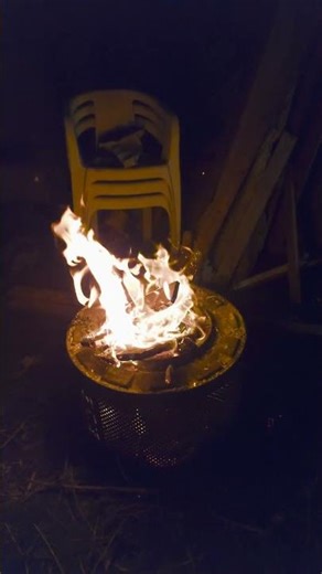 Fire Pit made out of a washing machine drum.