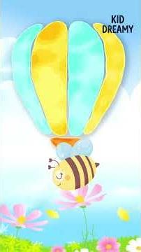 Relax & Sleep – Cute Hot Air Balloon with Bee - Flying Calmly | Gentle Lullaby Music - 1 MINUTE