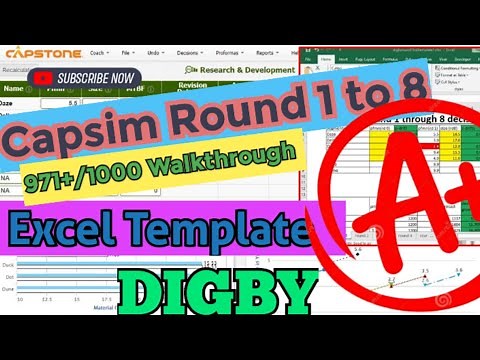 CapSim Simulation Walkthrough - 971+/1000 (CapSim Round 1 to 8 Answers)-Digby