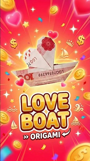 Cute Money Origami Love Boat! ⛵❤️ #Shorts #MoneyOrigami #OrigamiBoat