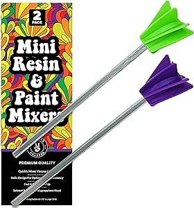 Art Resin Mixer Drill Attachment, Epoxy and Paint Stirrers for Drill, Mud Mixer for Quart or Gallon, Mini Drill Mixer Paddle for Crafting and Mixing Tools