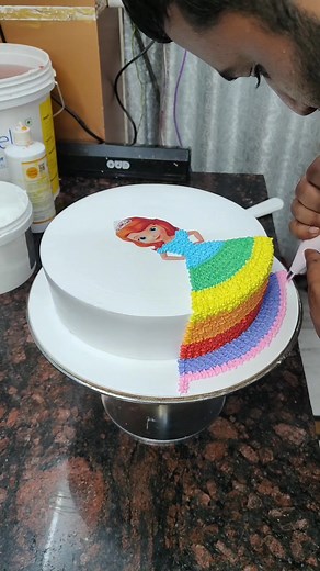 240K views · 3.1K reactions | Princess Rainbow Dress Cake  | Colorful Birthday Cake Design for Girls | Sunil Cake Master | Facebook