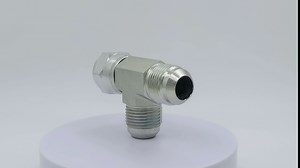 6602-12-12-12 Hydraulic Adapter Fitting Run Tee 3/4" Male JIC 37°(1-1/16"-12 SAE) × 3/4" Female JIC 37°(1-1/16"-12 SAE) Swivel × 3/4" Male JIC 37°(1-1/16"-12 SAE) Carbon Steel