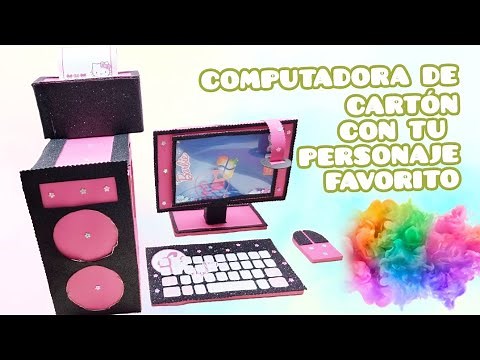 🦄How to make a CARDBOARD COMPUTER🖥Recycled material💻With your favorite characters🍭