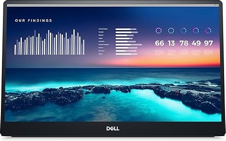 Dell P1424H 14 Zoll Full HD (1920x1080) Portabler Monitor, 60Hz, IPS, 6ms, 2x USB-C, 3 Jahre Garantie, Silber