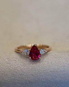 Pear Cut Pink Ruby Ring: 925 Sterling Silver Engagement Ring Gift for Love Vintage Jewelry - Etsy