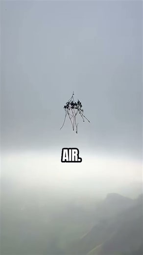 Threw branches off a cliff and they stopped mid-air 😱 #wtf #shorts