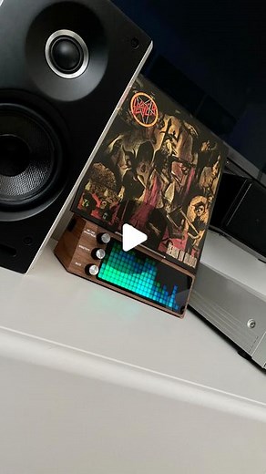 Daniel on Instagram: "I just received the Smart Audio Visualizer from @petru.designs. It has a built-in microphone that analyzes and synchronizes with the music you’re playing and there are multiple visual modes to play with. This might just be the coolest “Now Playing Stand” on the market. 🤘🏻 #slayer #slayerband #slayernation #thrashmetal #vinyl #vinylcollection #vinylcommunity #vinylcollector #vinyljunkie #vinylrecords #recordcollection #records #vinyladdict #nowspinning #instavinyl #vinylof