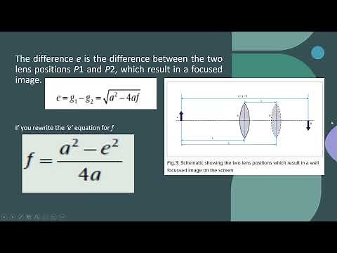 Determining Focal Length of a Lens-Bessel Method