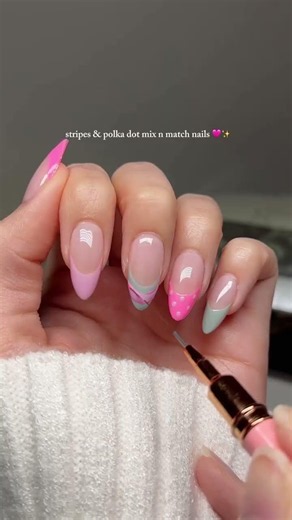 stripes & polka dot mix n match 💅🩷