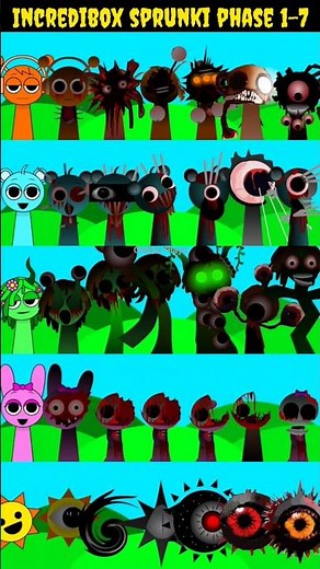 Incredibox Sprunki Phase 1-7 Of Oren,Sky,Vineria,pinki,Mr.Sun #incredibox #sprunkimod #shorts #games