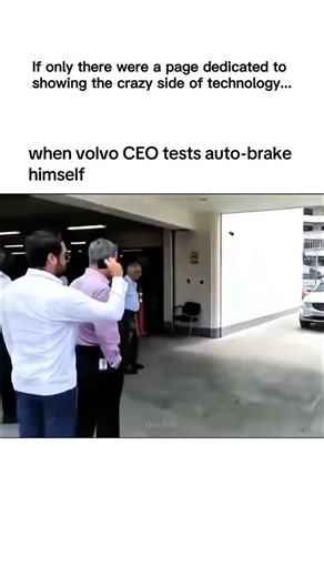TECHNOLOGY | ROBOTICS | ARTIFICIALINTELLIGENCE on Instagram: "Follow us (@tech.block) for more. Volvo once went viral for a failed demo of its automatic braking system when a car slowly rolled into two dealership staff members. Despite the headlines, the driver wasn’t the CEO, and the vehicle didn’t even have pedestrian-detection enabled. The demo used a model without that safety feature active. The real lesson? Auto-braking only works when it’s turned on—and it can be overridden by the driver.