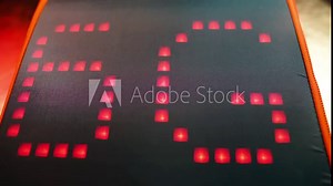 The inscription of the cellular standard 6g. Written in moving letters on an electronic screen. GSM communication standard.