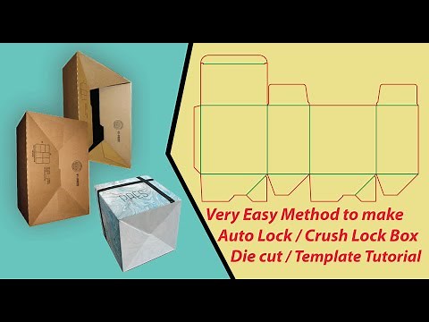 Very Easy Method to Make 100% Perfect Auto Lock / Crush Box Die cut / Template Full Tutorial