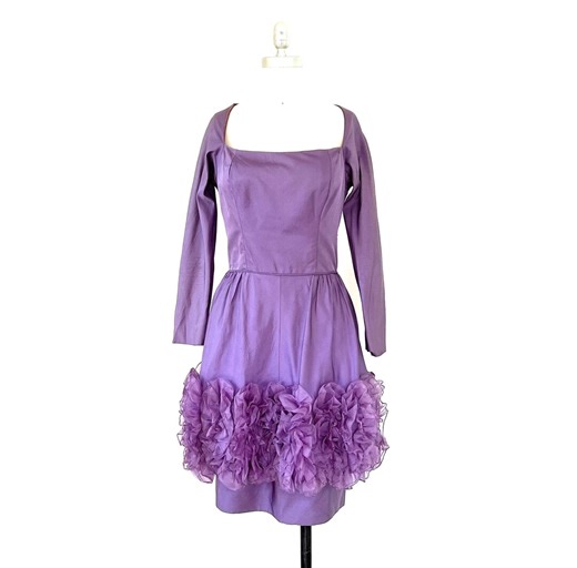 1950s Purple Silk Peplum Dress, Size S, VFG - Etsy