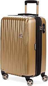 SwissGear 7272 Energie Expandable Hardside Luggage with Spinner Wheels and TSA Lock, Gold, Carry-On 19-Inch