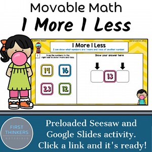 One More One Less Google Slides Seesaw Digital Resources Math Game
