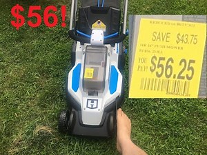 Walmart Clearance $56 HART 20-Volt 16-Inch Push Lawn Mower HGPM031VNM 4ah battery test