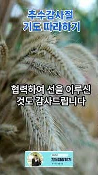 추수감사절 감사 기도 따라하기 #윤남옥의 기도따라하기