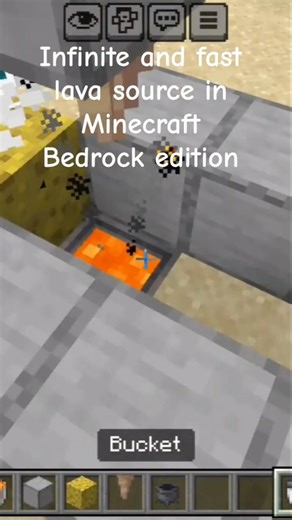 infinite and fast lava source in Minecraft bedrock edition #minecraft #bedrockedition